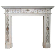 Antique White Marble Fireplace Mantel in the Manner of Pietro Bossi