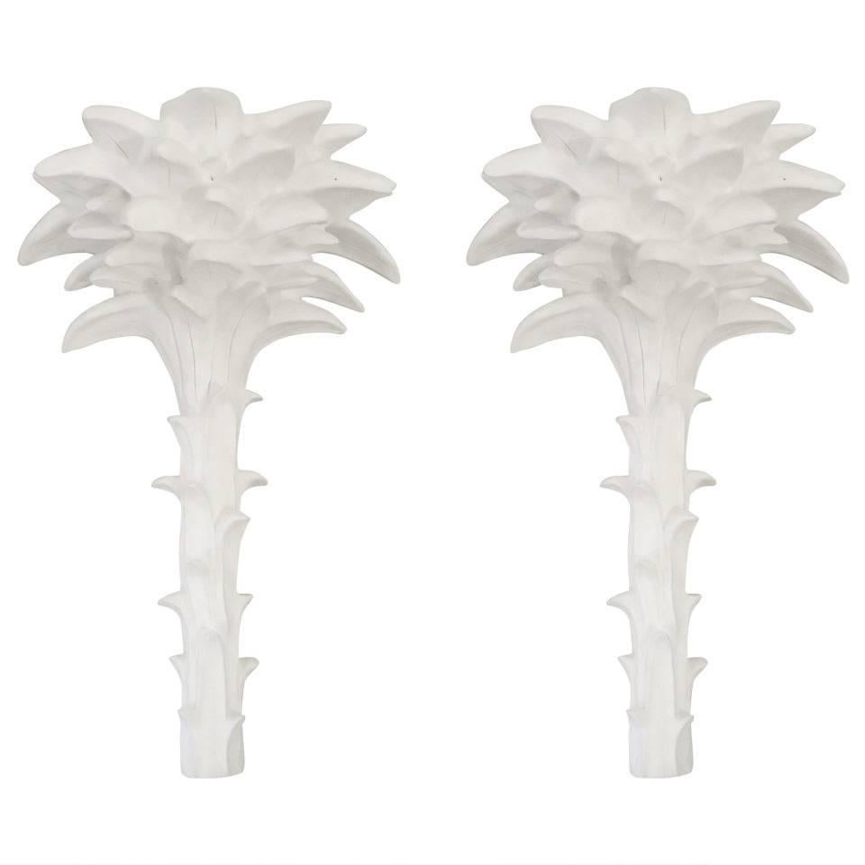 Pair of Fabulous Serge Roche Style Plaster Sconces