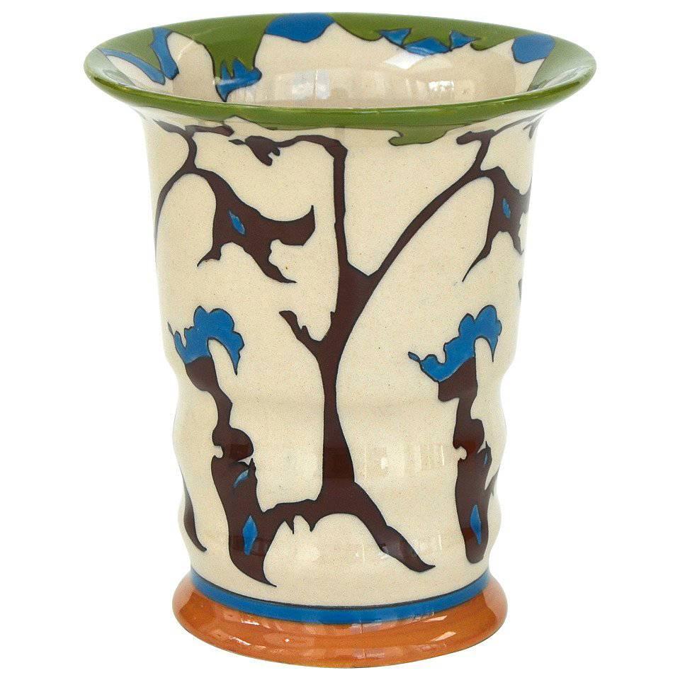 Theo Colenbrander Art Deco Vase for Ram Pottery, Decor Rank "Tendril, " 1923 For Sale