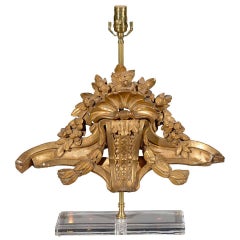 19th Century French Giltwood Fragment as Lamp