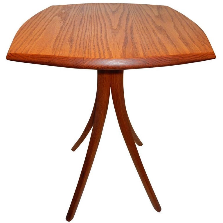 Vintage David N. Ebner Red Oak Side Table at 1stDibs