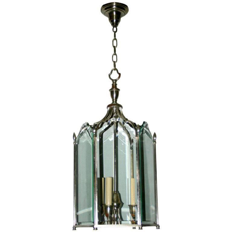 Lanterna placcata in argento in stile neoclassico in vendita