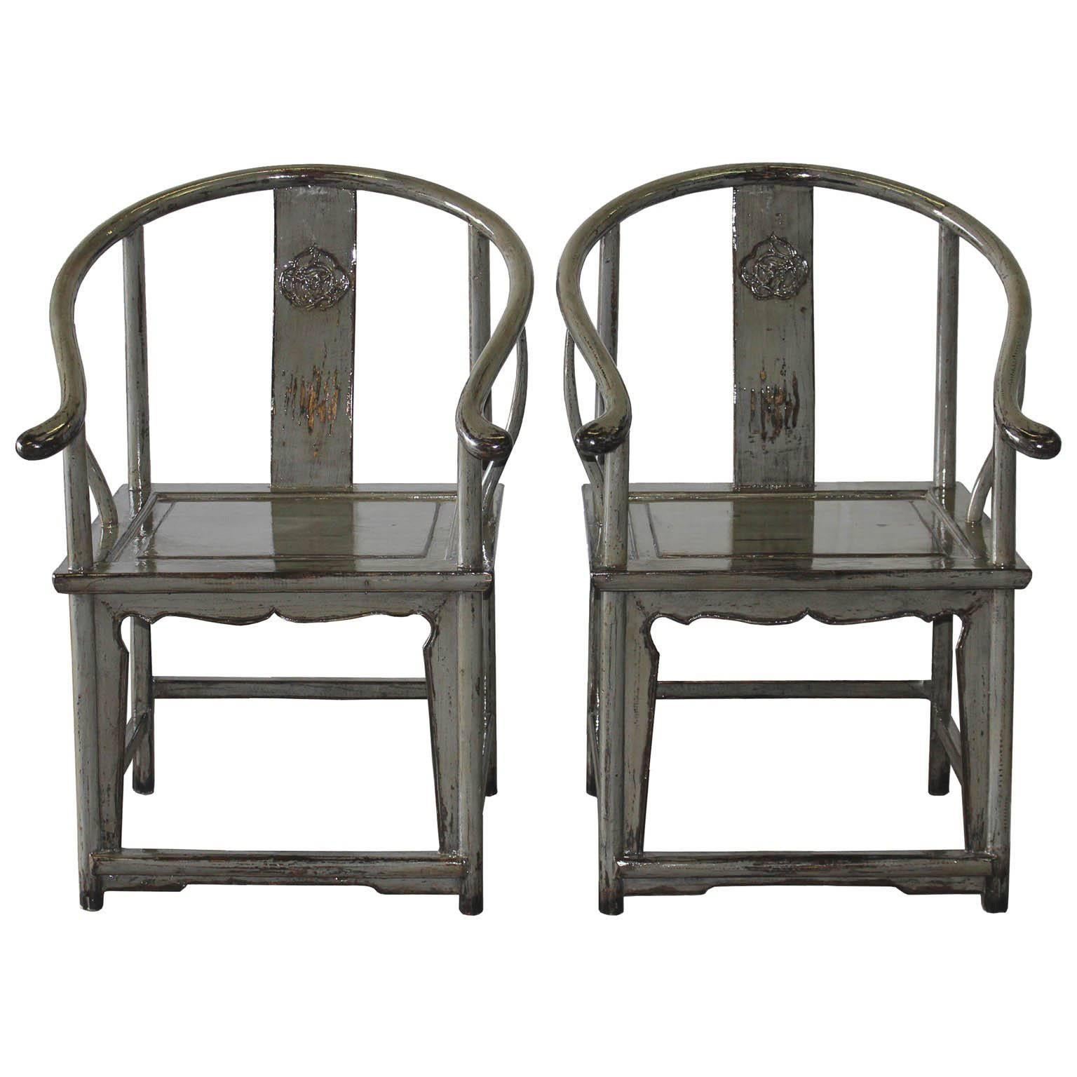 Gray Horseshoe Chair