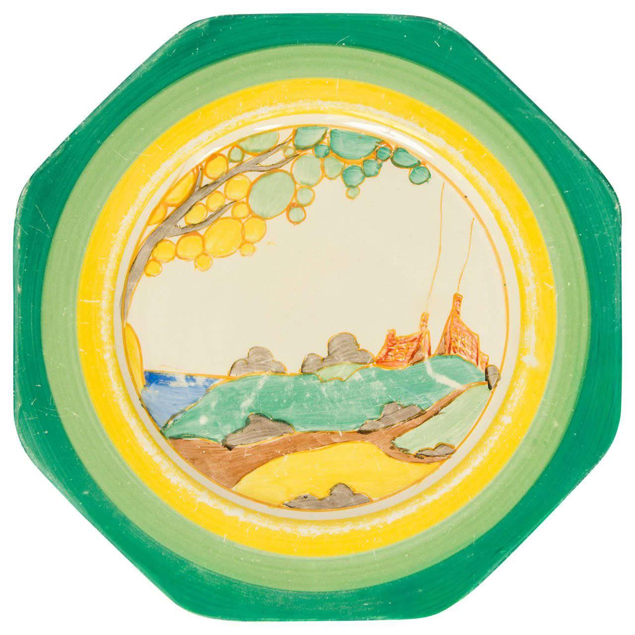 Clarice Cliff, Plate, Bizarre Range, "Secrets" Pattern, circa 1933-1937