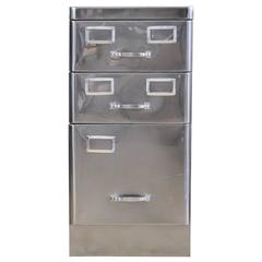 Vintage Polished Steel Combo File Cabinet