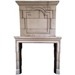Louis XIV Limestone Mantel with Trumeau, circa 1810 12
