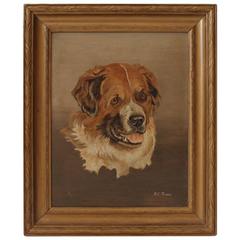 19th Century Bernese Mountain Dog Oil Painting 3