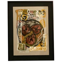 Abstract Watercolor Painting by French Artist Fabrice Penaux, Contemporary 2