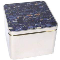 Marble-Top Stainless-Steel Side Table, circa 1980s 10