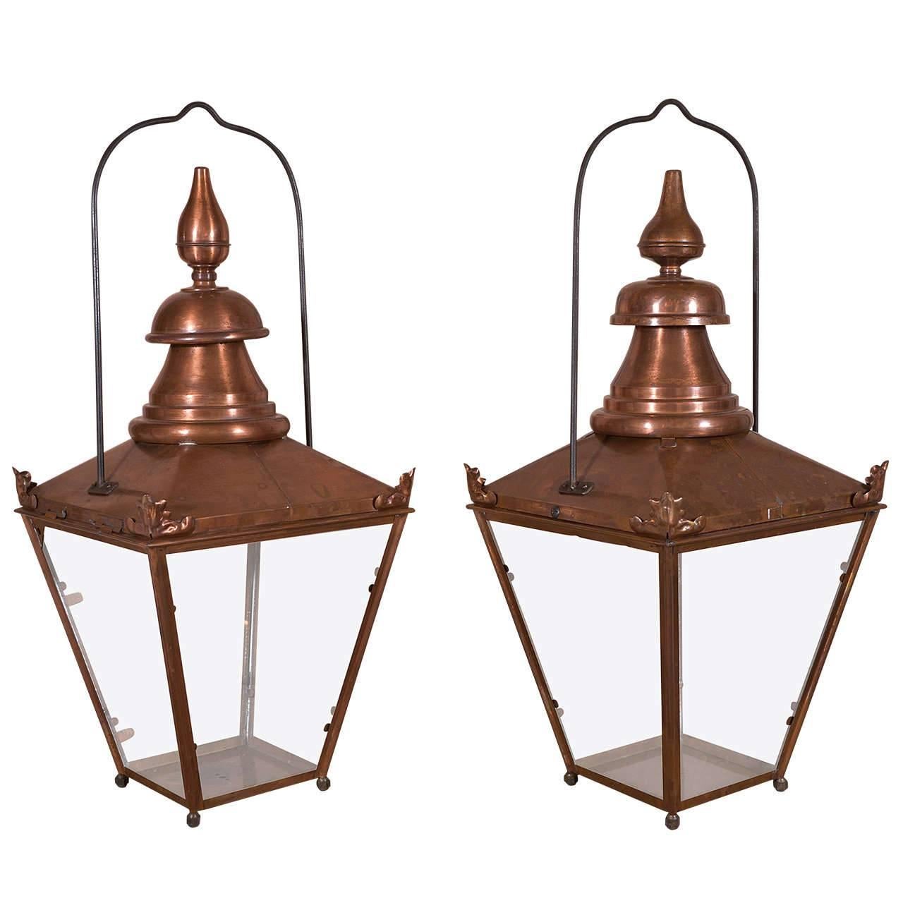 Two French Copper Lanterns