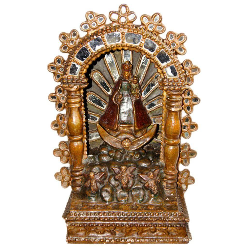 Spanish Colonial Giltwood Altar For Sale