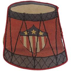 Vintage Drummer Hook Rug with American Flag Shield 5