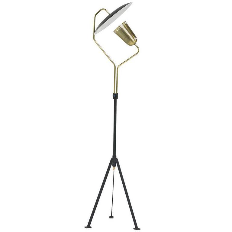 Swedish Convex Reflector Floor Lamp, 1960 at 1stdibs