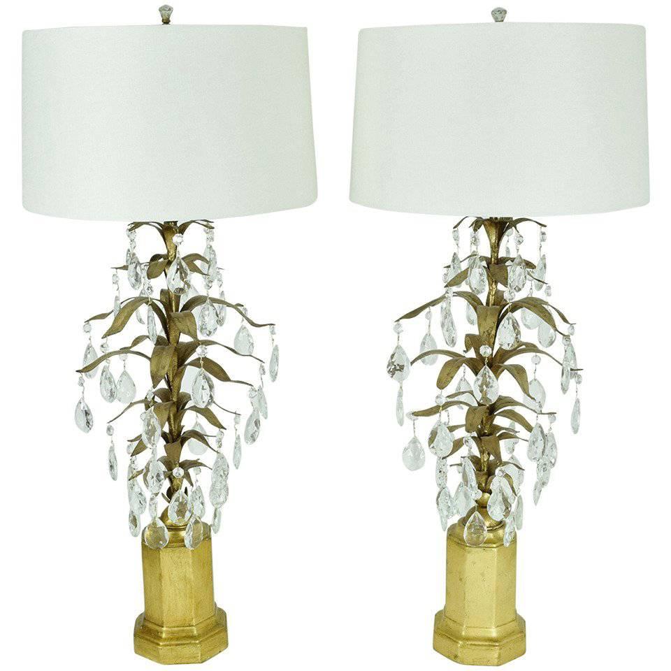 Pair of Italian Style Gold Lamps