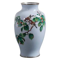 Japanese Cloisonné Enamel Vase from the Showa Period