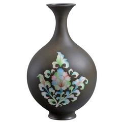 Japanese Cloisonné Enamel Vase by Ando, Stamped 8