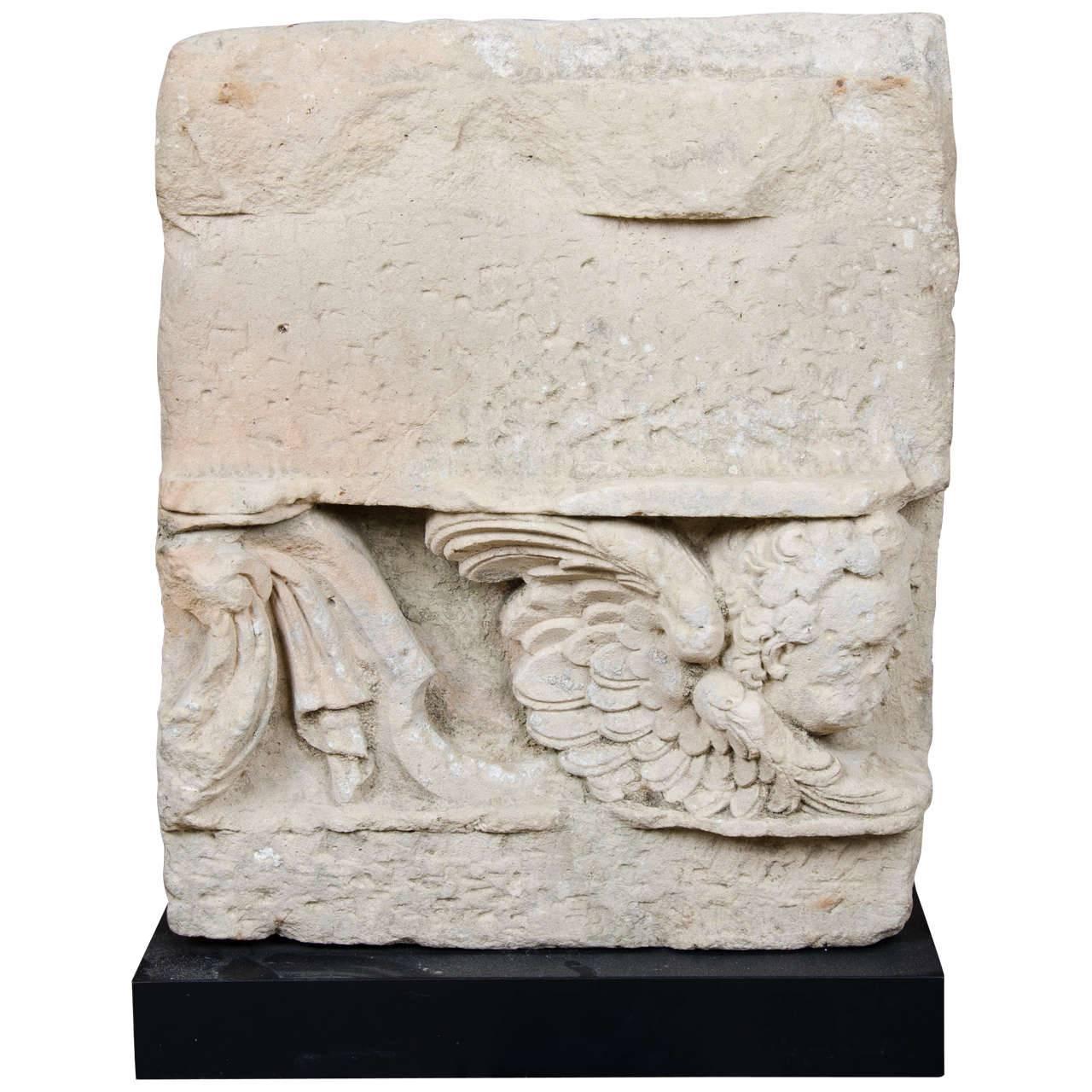 Continental Baroque Stone Carving For Sale