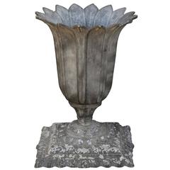 Antique French Flower Shaped Zinc Planter from the Early 20th Century
