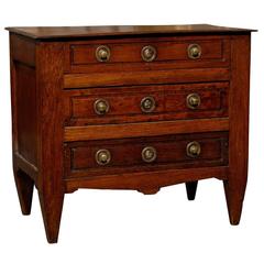 French Miniature Early 19th Century Louis XVI Style Tabletop Oak Commode