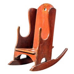 Late Georgian Period Pine Child's Rocking Chair