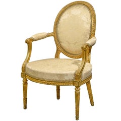 Chippendale Period Giltwood Elbow Chair