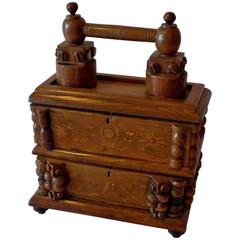 French Tramp Art Double Cigar Box 6