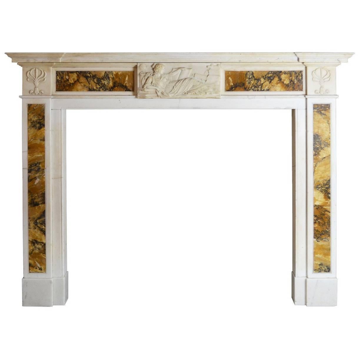 19th Century Regency Mantel in Statuary and Siena For Sale