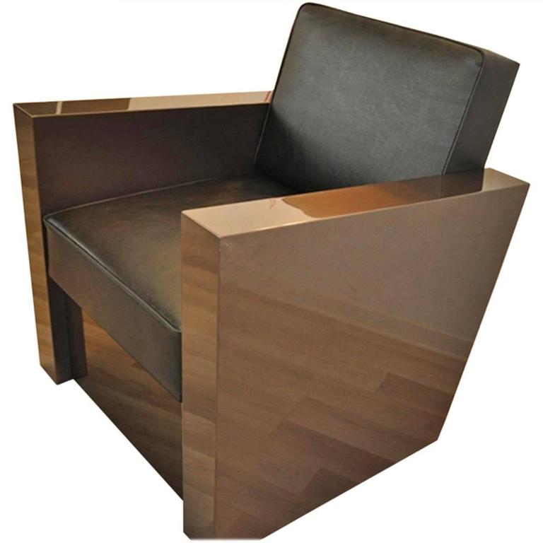 Art Deco Stil Sessel in dunklem Silber 1
