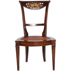 Italian Mahogany and Carved Giltwood Side Chair