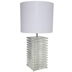 Giant 1970s Stacked Lucite Table Lamp 6