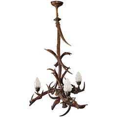 Vintage Black Forest Antler Chandelier