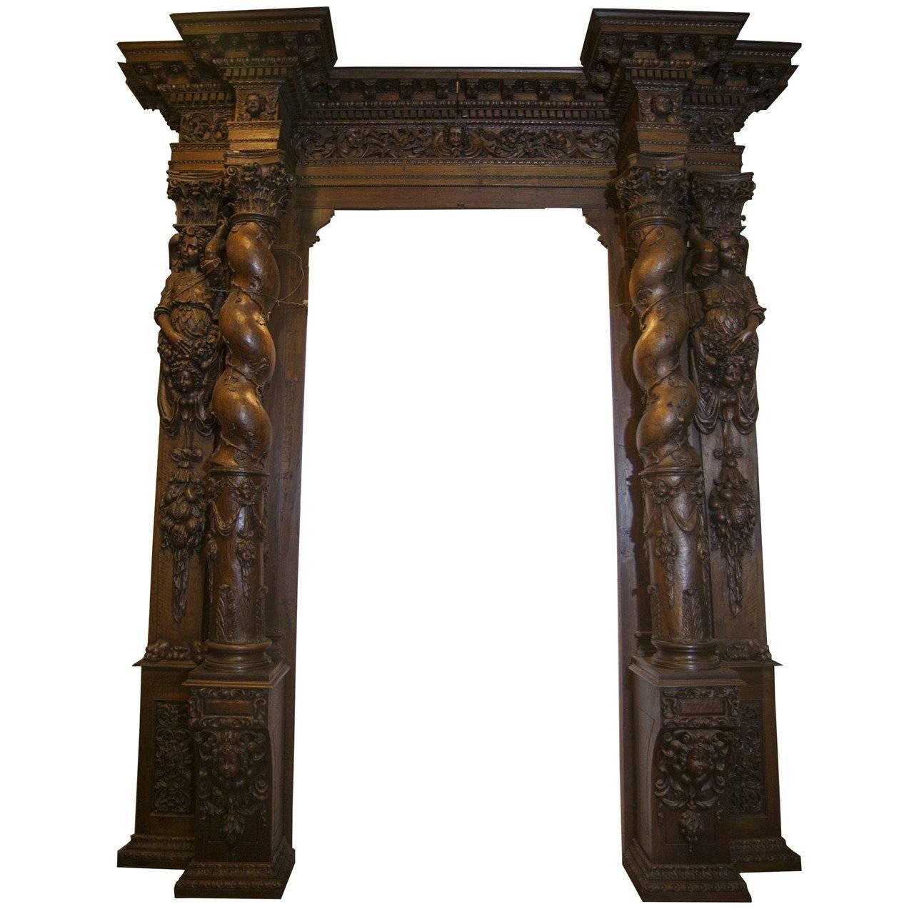 Antique Baroque Carved Portal