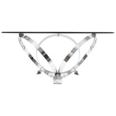 Elegant Chrome Ring Coffee Table by Knut Hesterberg, circa 1970 11
