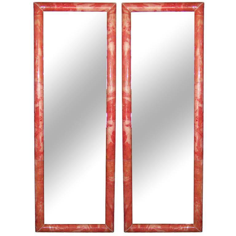 Pair of Parchment Mirrors