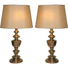 Pair of 1950s Brass Lamps