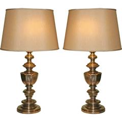 Pair of 1950s Brass Lamps 11