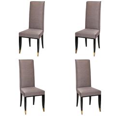 Jean Pascaud Set of Four Art Deco Chairs