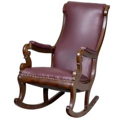 Classical Mahogany Rocker with Carved Scrolled Arm Supports 9