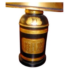 Englischer Teekanister aus dem 19. Jahrhundert, umgewandelt in Lampe