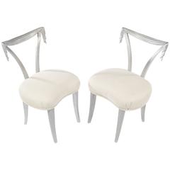 Pair of 1940s Art Deco Silvered Chairs by Grosfeld House 9