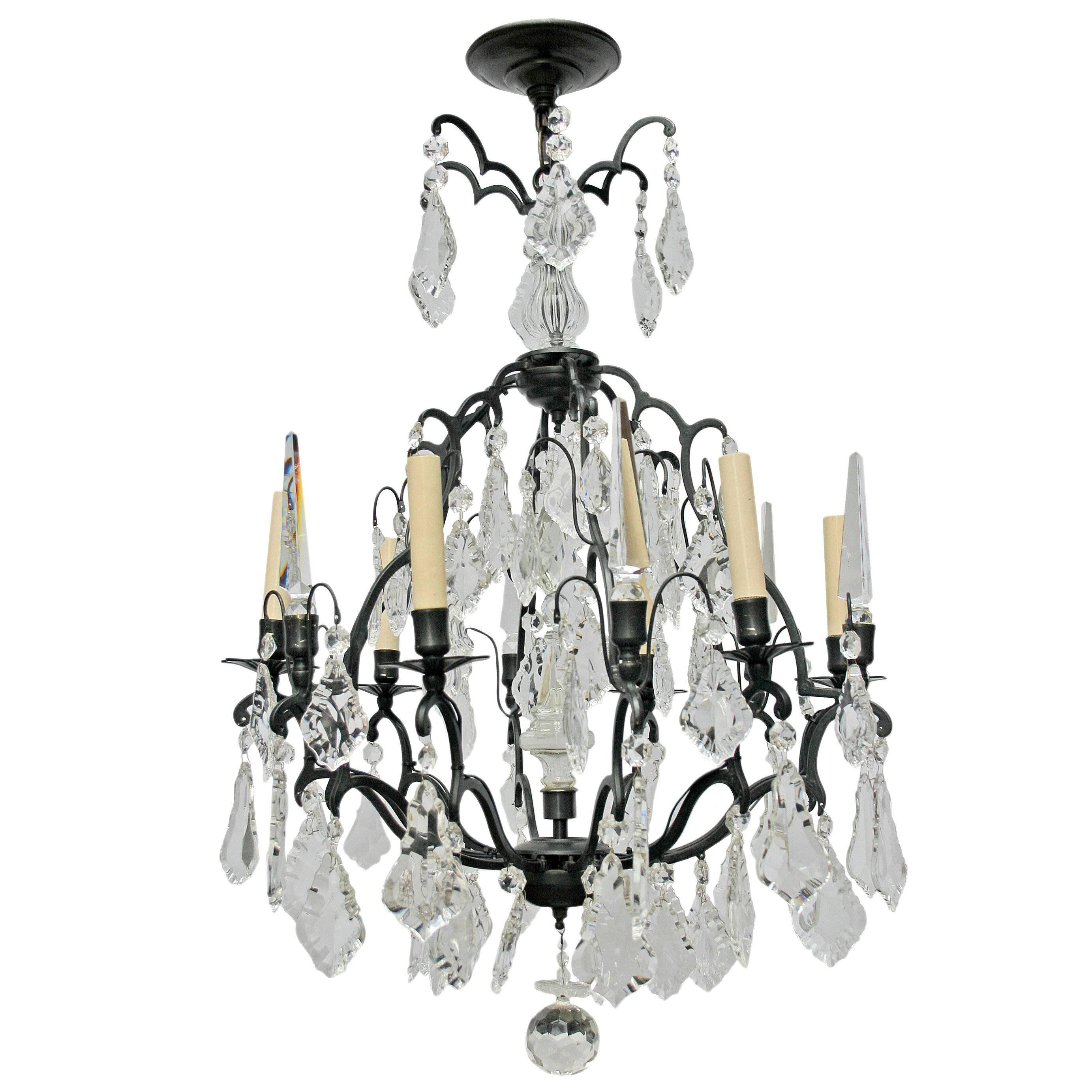 Neoclassical Crystal Chandelier For Sale