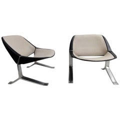 Rare Pair of Lounge Chairs by Sculptor Knut Hesterberg, 1970-1971