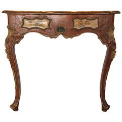 Venetian Rococo Painted and Giltwood Console Table 2