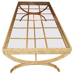Midcentury Metal and Glass Verdigris Coffee Table 5