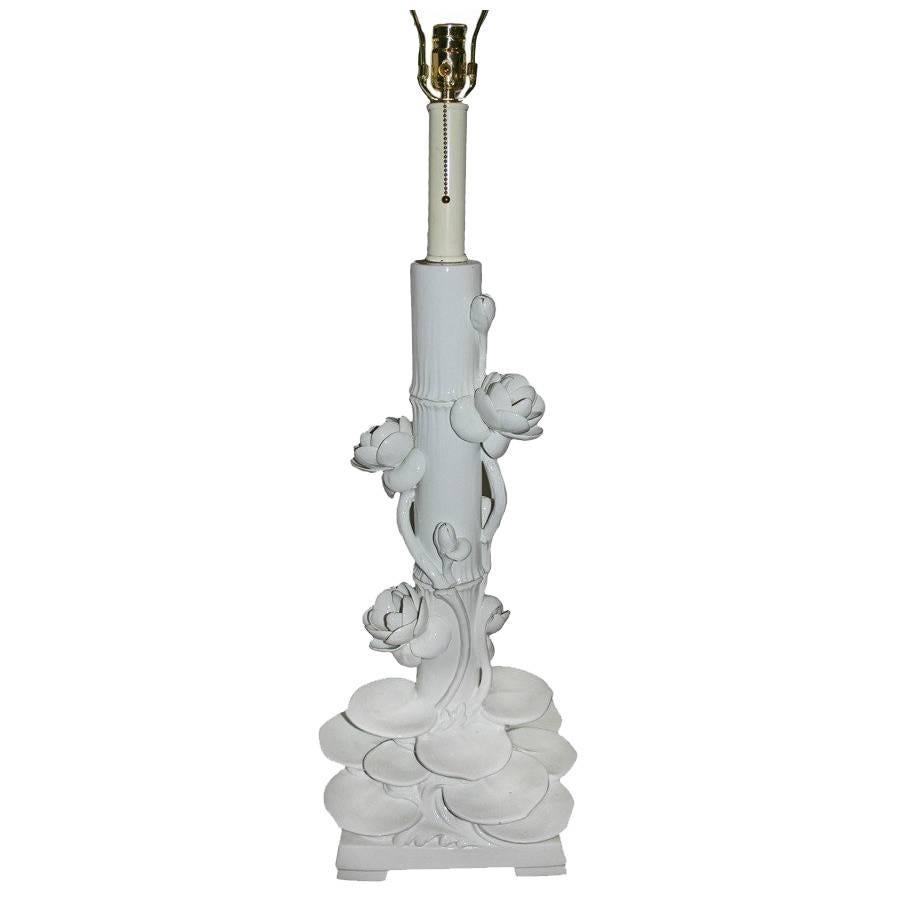 White Porcelain Single Table Lamp For Sale