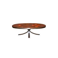 Steel and Ceramic Tile Oval Coffee Table 1