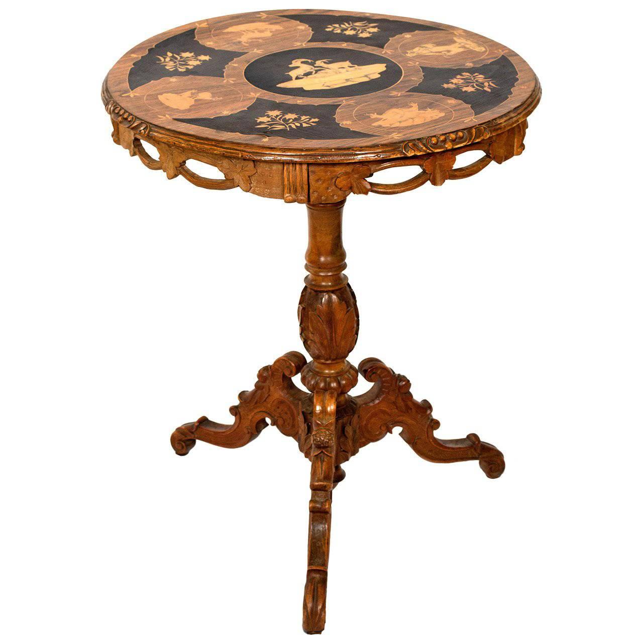 Swiss Black Forest Occasional Table For Sale