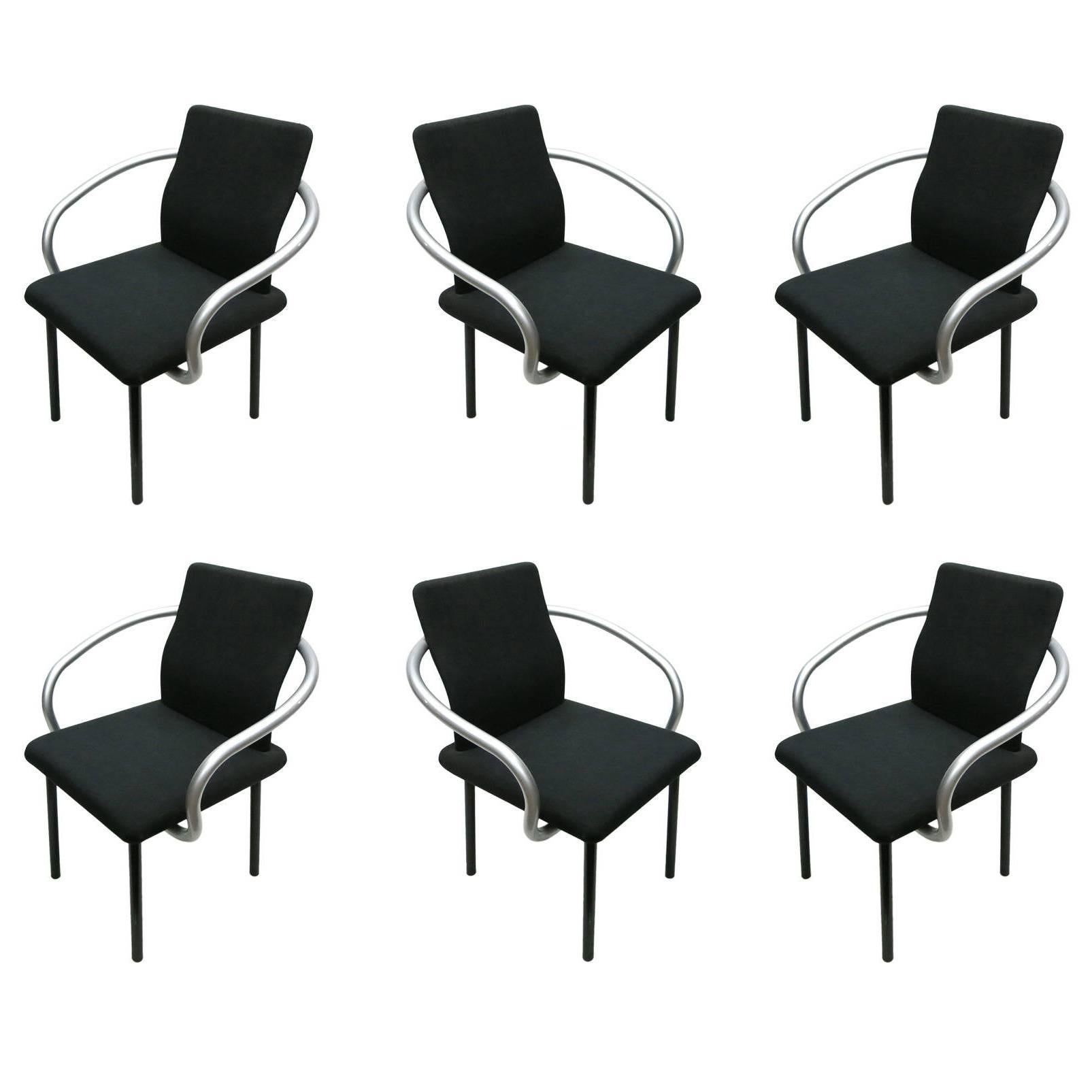 Set of Six Mandarin Chairs Designed 1986 Ettore Sottsass for Knoll International