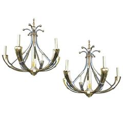 Pair of Mid-Century Chandeliers in the Style of Jansen 7