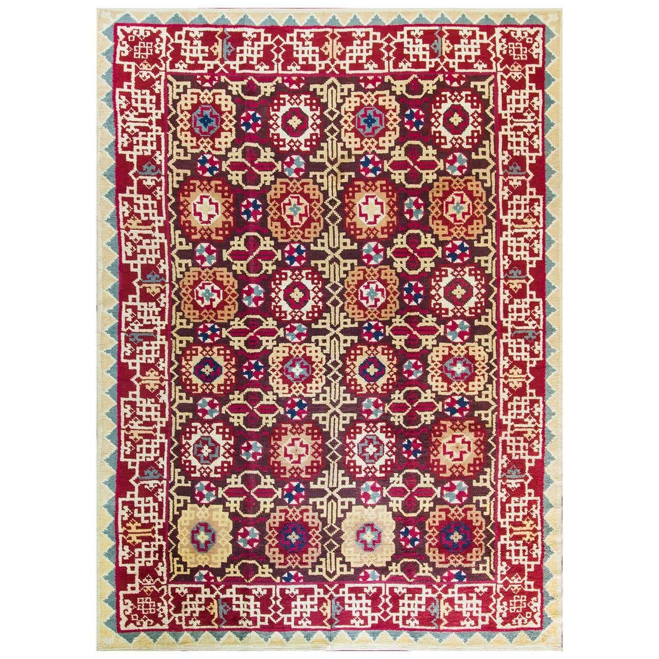 Antique Savoriness English Carpet, 8' x 11' For Sale at 1stDibs
